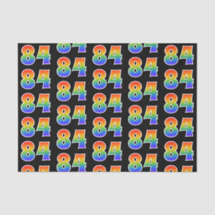 Papier Mousseline Fun Rainbow Spectrum Motif "84" Numéro d'événement
