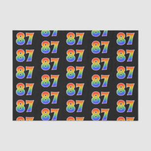 Papier Mousseline Fun Rainbow Spectrum Motif "87" Numéro d'événement