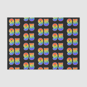 Papier Mousseline Fun Rainbow Spectrum Motif "95" Numéro d'événement
