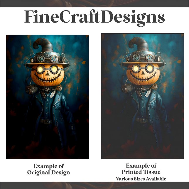 Papier Mousseline Fun Steampunk Halloween Homme Citrouille E9L Décou (Créateur téléchargé)