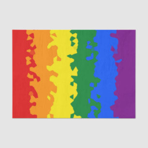 Papier Mousseline Funky Boho Abstrait Gay Rainbow Mosaic Pride Drape
