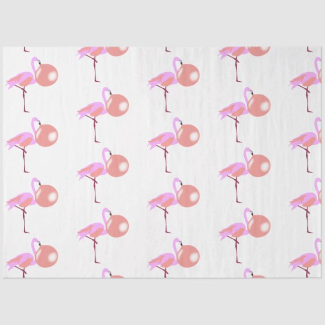 Papier Mousseline Funky Bubble Flamant rose de gomme soufflante bull (Recto)