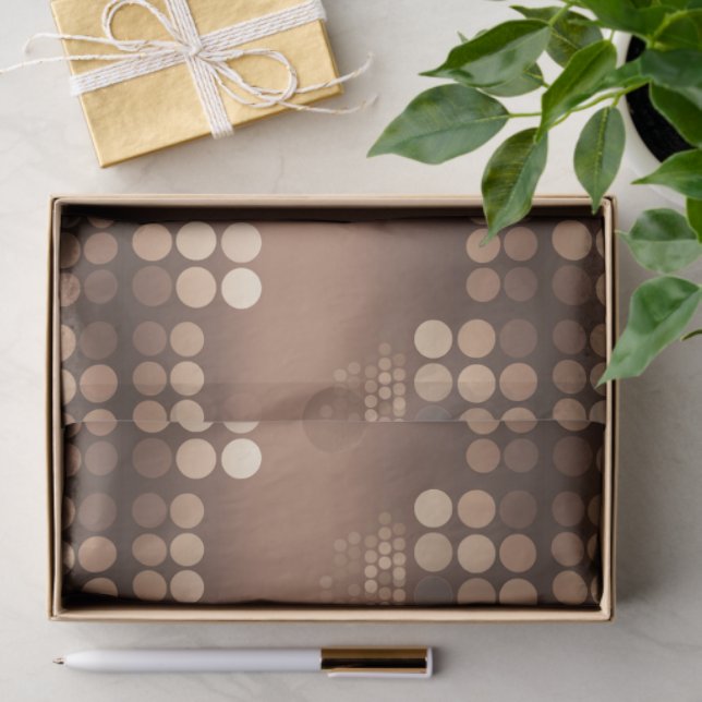 Papier Mousseline Funky Mocha Latte Bokeh Dots (Cadeau)