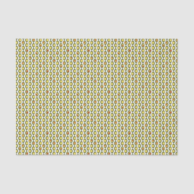 Papier Mousseline Funky Retro Perle d'Olive Personnalisé Couleurs Mo (Recto)
