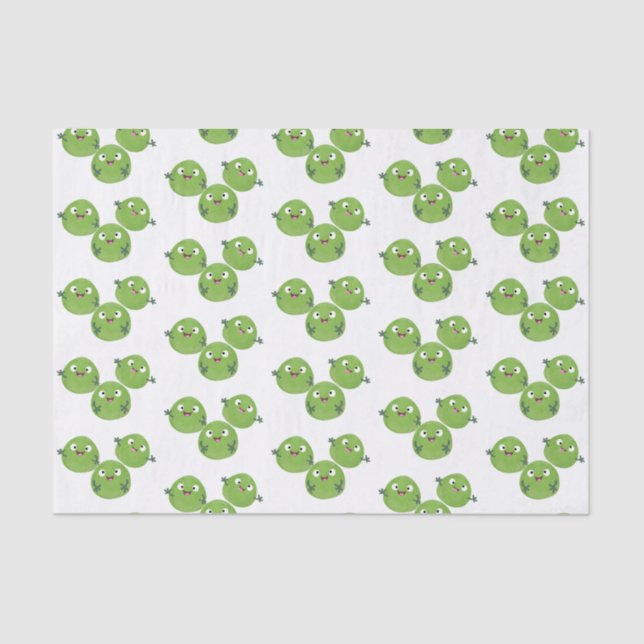 Papier Mousseline Funny Brussels sprouts légumes caricature (Recto)
