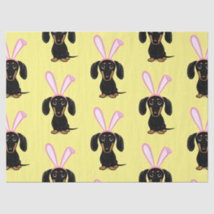Papier Mousseline Funny Bunny Dog de Pâques Noir et Tan Dachshund