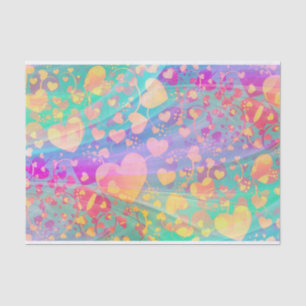 Papier Mousseline Funny Heart Motif XI - couleur pastel