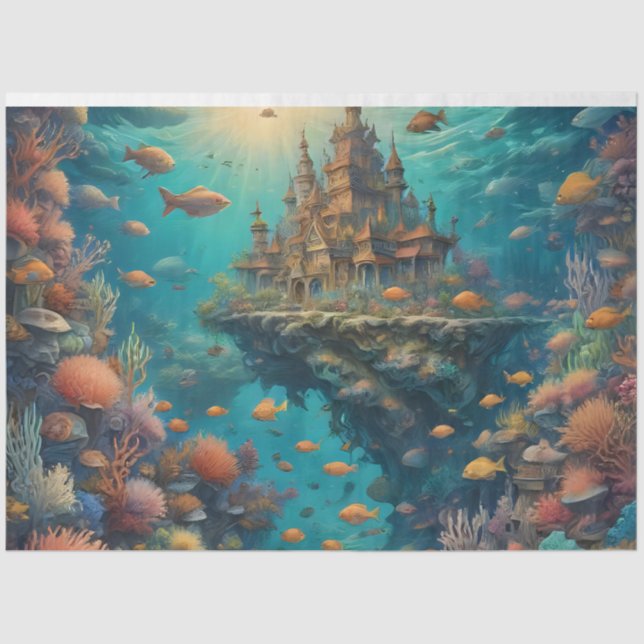 Papier Mousseline Futuristic scene of the Forest Landscape (Recto)