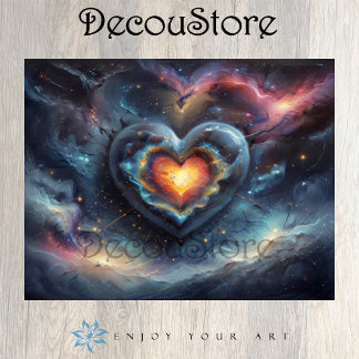 Papier Mousseline Galactic Heart Decoupage