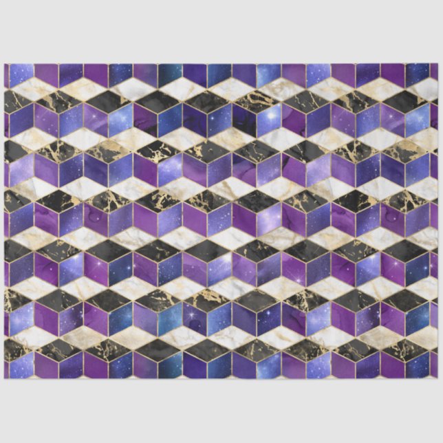 Papier Mousseline Galaxie isométrique série Design 4 (Recto)