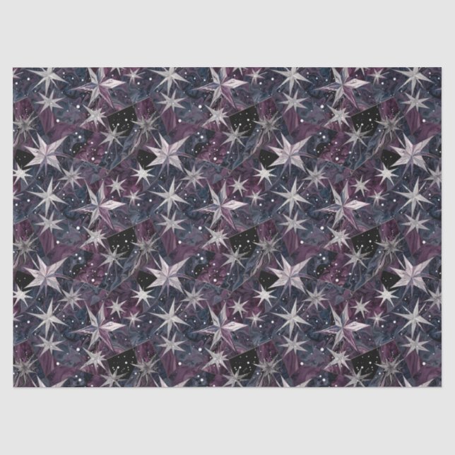 Papier Mousseline Galaxie Starburst Nébuleuse Violette Constellation (Recto)