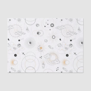 Papier Mousseline Galaxies de lune de soleil rétro orbites cercles d