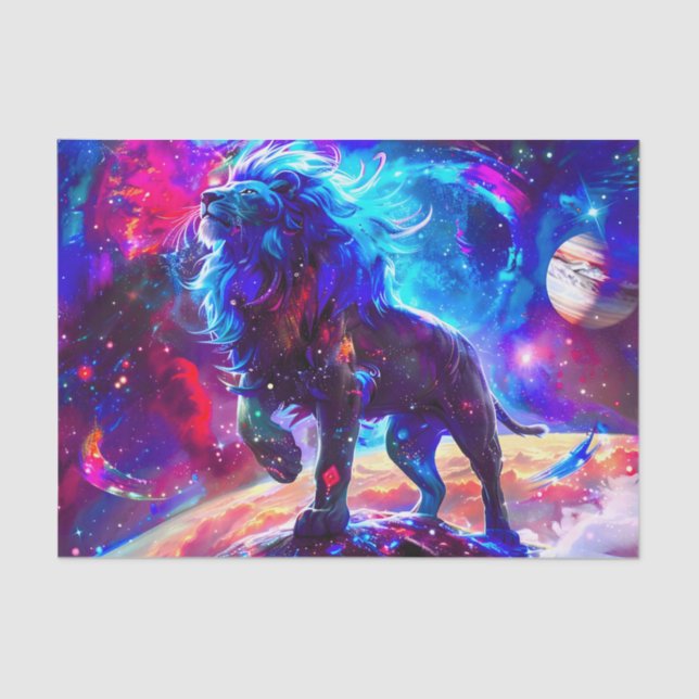 Papier Mousseline Galaxy Lion Blue (Recto)