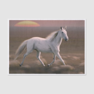 Papier Mousseline Galloping White Horse