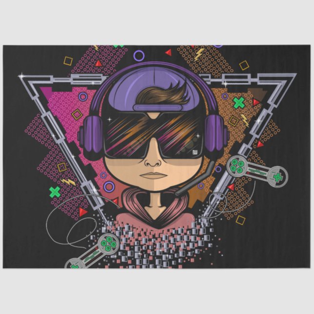 Papier Mousseline Gamer Boy (Recto)