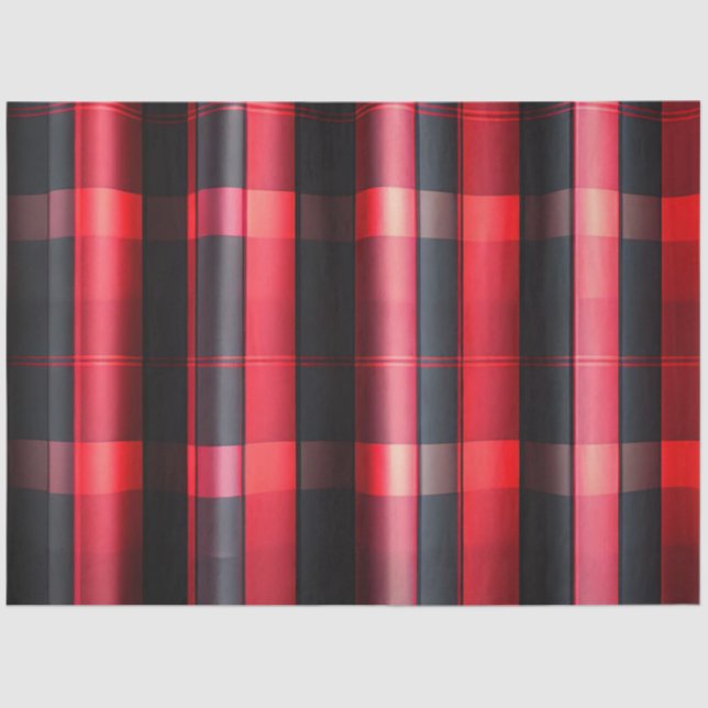 Papier Mousseline Gamme Abstraite Red Black Plaid (Recto)