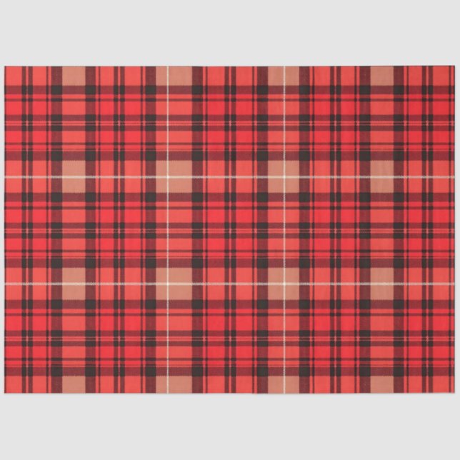 Papier Mousseline Gamme Tartan Plaid Traditionnel Rouge tendance (Recto)