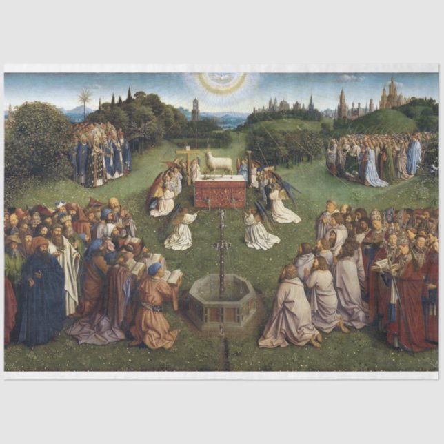 Papier Mousseline Gand Altarpiece (détail), Van Eyck Brothers (Recto)