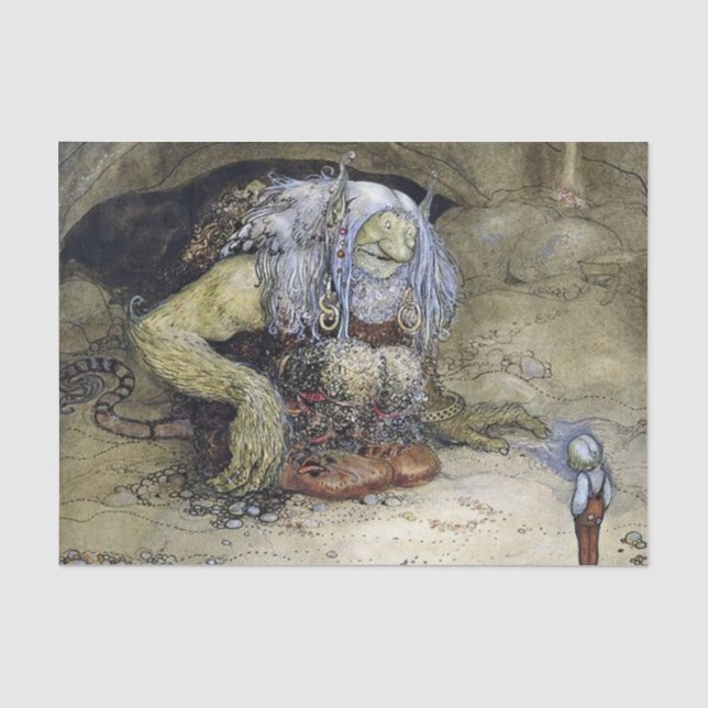 Papier Mousseline « Garçon au troll » de John Bauer (Recto)