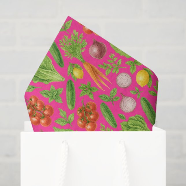 Papier Mousseline Garden Party Vegetable Theme Paper — Luxe Design (Sac cadeau)