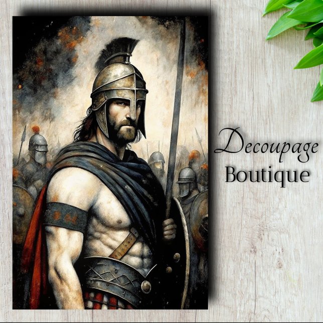 Papier Mousseline Gardien Stoïque Découpage (Stoic Guardian Decoupage Tissue Paper)