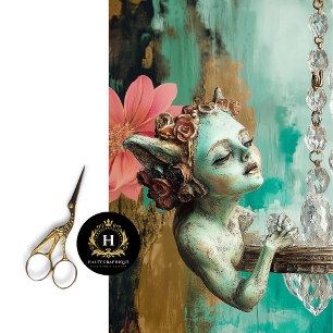 Papier Mousseline Gargouille Gothique Whimsical Fairy Decoupage