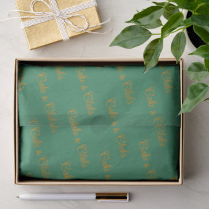 Papier Mousseline 'Gâteau & Clubs' Rich Green Tee Box Vert & Orange