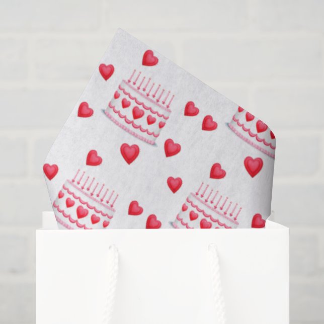 Papier Mousseline Gâteau d'anniversaire pour la Saint-Valentin (Sac cadeau)