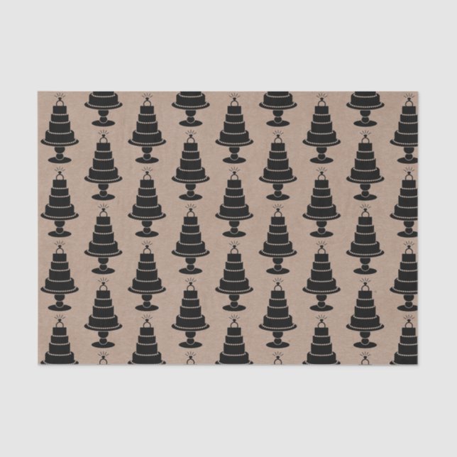 Papier Mousseline Gâteau de Mariage (Recto)