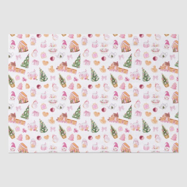 Papier Mousseline Gâteau de Noël Rose au Gingembre (Recto)