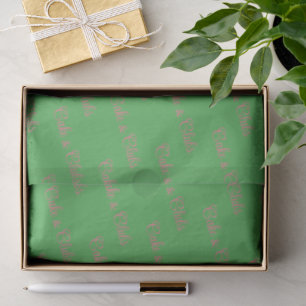 Papier Mousseline 'Gâteaux & Clubs' Écriture Verte Fraîche et Rose A