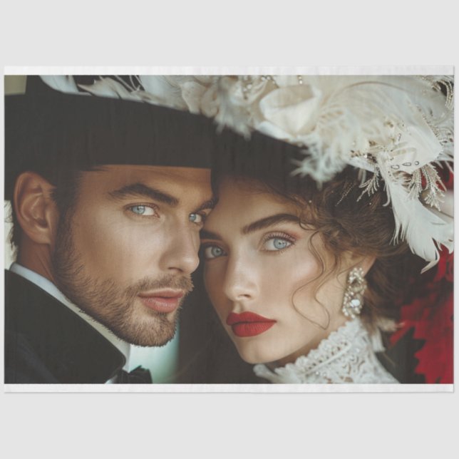 Papier Mousseline Gatsby Gala Lady et Gent Decoupage (Recto)