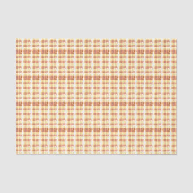 Papier Mousseline gaufre orange rustique Plaid Farmhouse moderne (Recto)