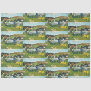 Papier Mousseline Gauguin Le Porcher Affiche d'Art Rural Vintage