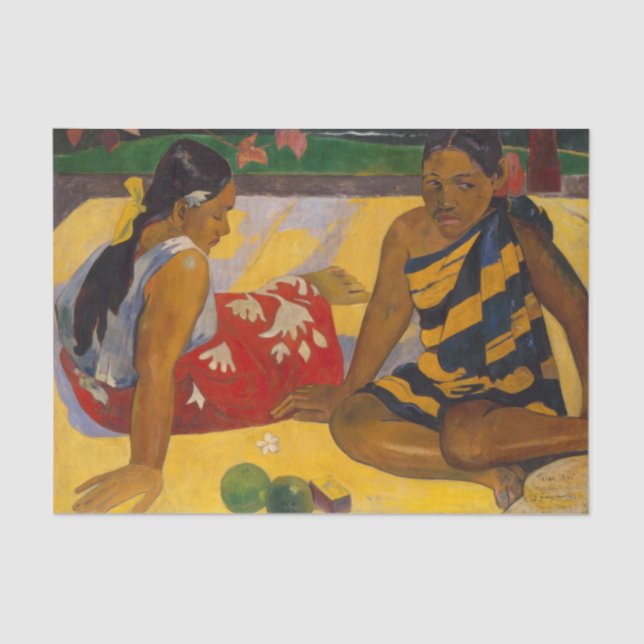 Papier Mousseline Gauguin Polynésie Française Tahiti Femmes Peinture (Recto)