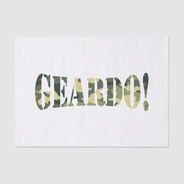 PAPIER MOUSSELINE GEARDO ! CAMO / CAMOUFLAGE (Recto)