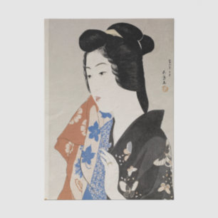 Papier Mousseline Geisha Hisae avec une serviette par Hashiguchi Goy