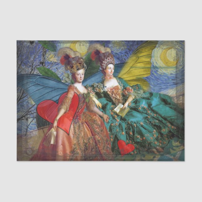 Papier Mousseline Gemini gothique classique femme papillon Whimsical (Recto)