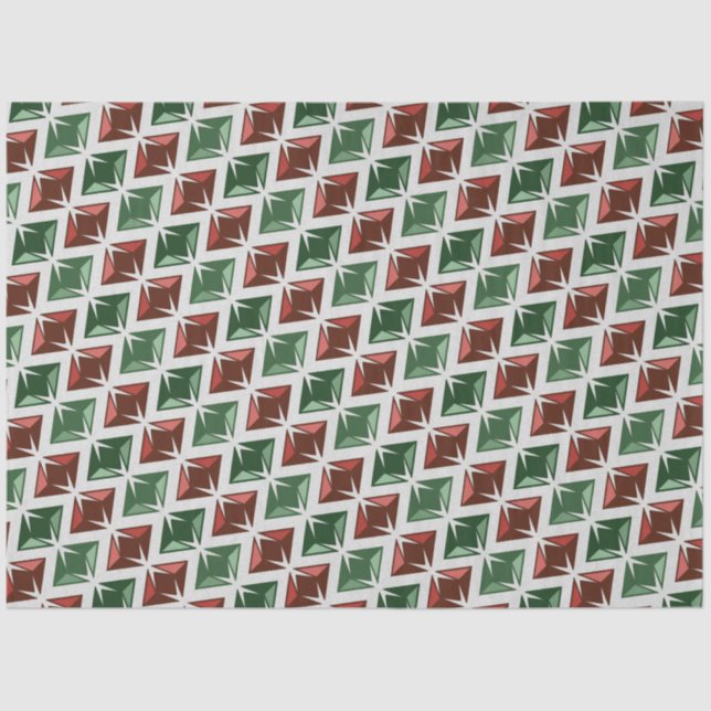Papier Mousseline Gems Red Green Diamants (Recto)