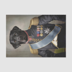 Papier Mousseline Général Murphy, Black Lab en uniforme militaire