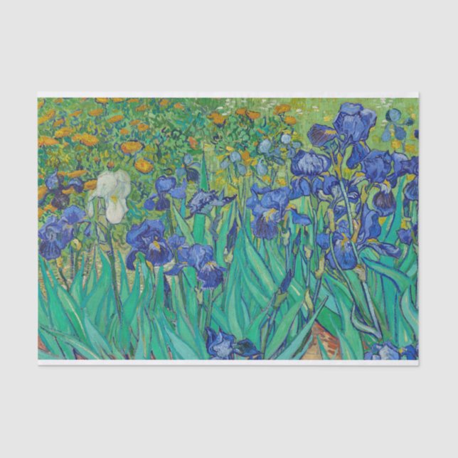 Papier Mousseline Genuine (pas AI) Irises Peinture de Van Gogh (Recto)