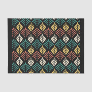 Papier Mousseline Geometric Leaf Pattern, Geometric Leaves Pattern,
