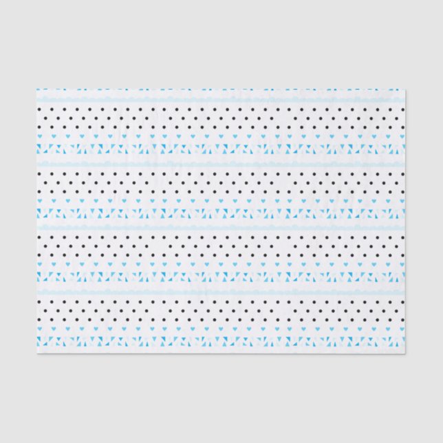 Papier Mousseline Géométrie bleue (Recto)