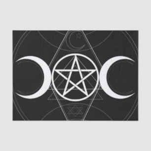 Papier Mousseline Géométrie de la Triple Lune Pentagramme Wicca Anni