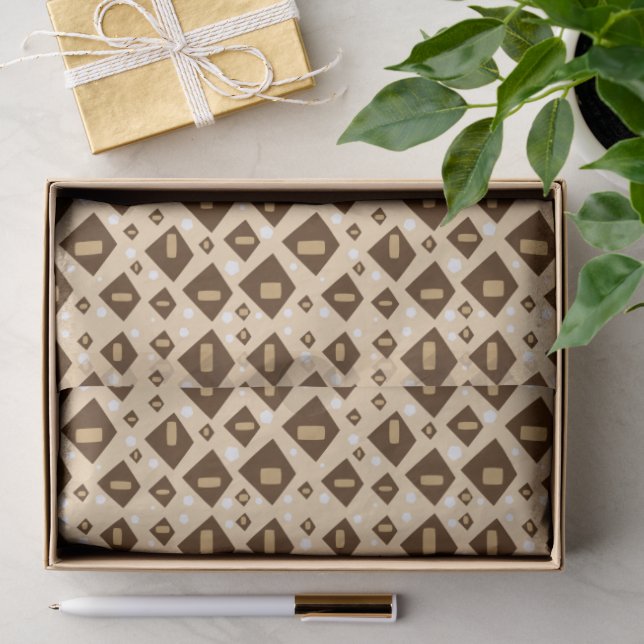 Papier Mousseline Géométrie Terreuse (Cadeau)