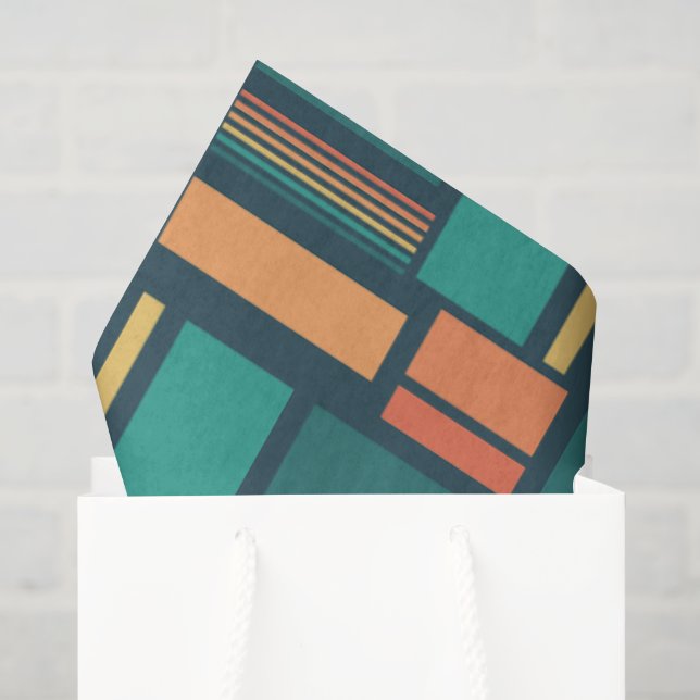 Papier Mousseline Géométrique Moderne (Sac cadeau)