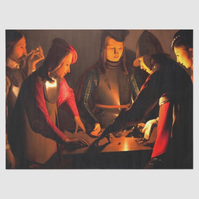 Papier Mousseline Georges de la Tour - Les Joueurs de Dices (Recto)