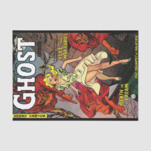 Papier Mousseline Ghost Vintage Horror Comics Red Ghouls Decoupage