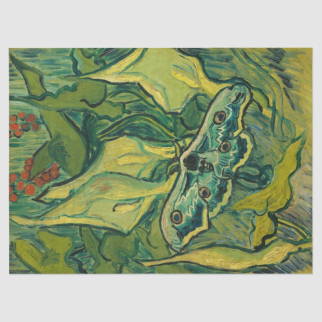 Papier Mousseline Giant Peacock Moth par Vincent van Gogh (Recto)