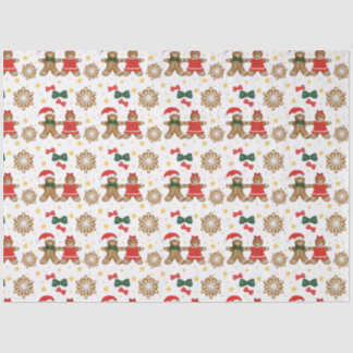 Papier Mousseline Gingerbread Cookie Pattern Christmas Tissue Paper